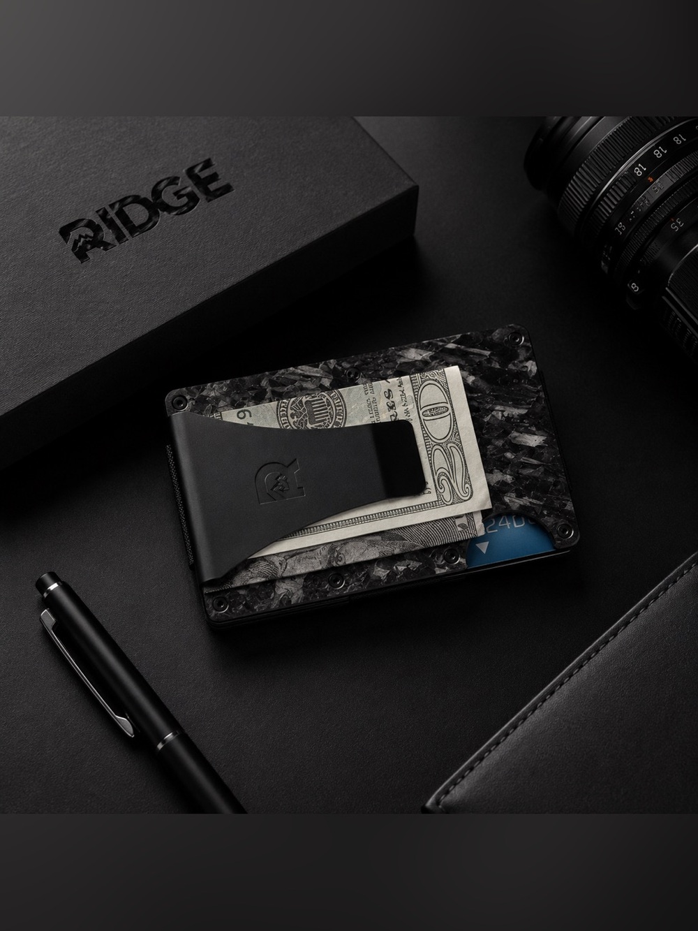 The Ridge Carbon Fiber RFID Wallet w/ Box, Tool & $10 Reward Card - Picture 3 of 14